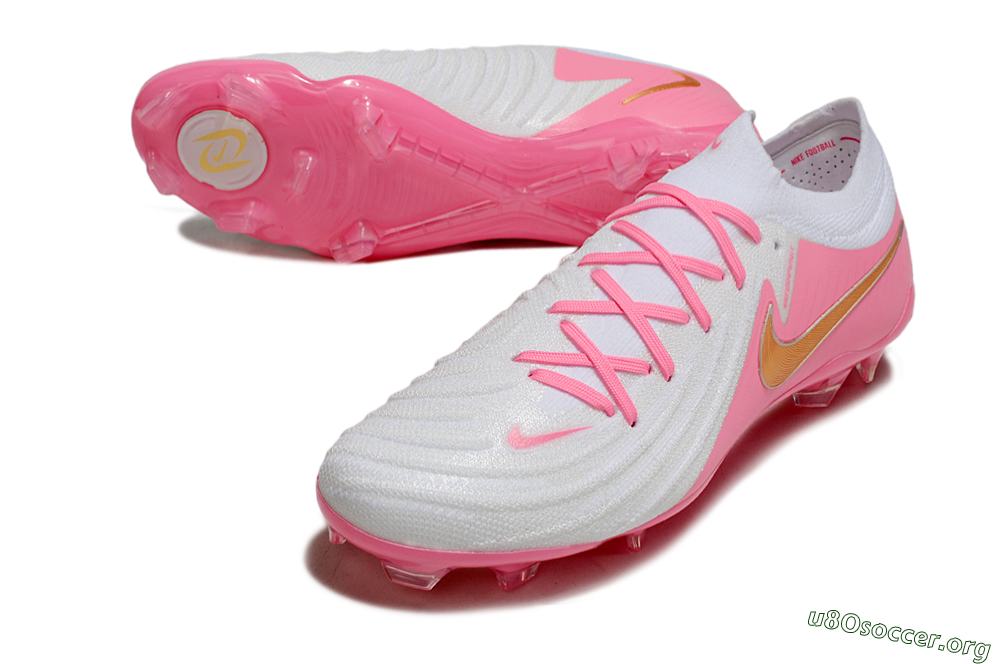 Nike Phantom GX Elite FG Football Boots - White/Pink/Gold 0