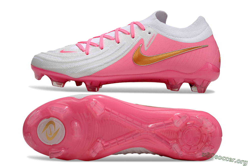 Nike Phantom GX Elite FG Football Boots - White/Pink/Gold 1