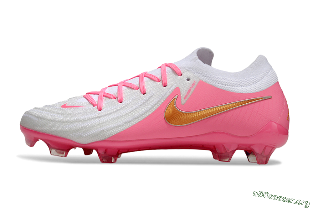 Nike Phantom GX Elite FG Football Boots - White/Pink/Gold 3