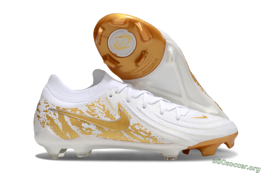 Nike Phantom GX Elite FG Football Boots - White/Gold 2