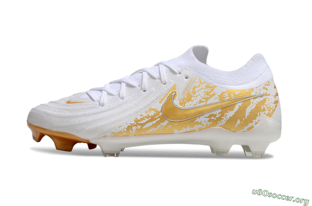 Nike Phantom GX Elite FG Football Boots - White/Gold 3