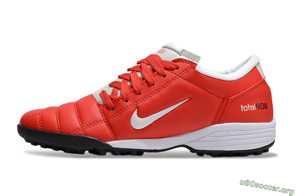Nike Total 90 II TF Football Shoes - Red/White/Black 3