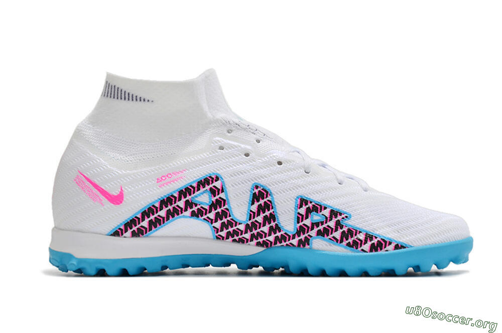 Nike Air Zoom Mercurial Superfly 10 Elite TF Football Shoes - White/Blue/Red 4