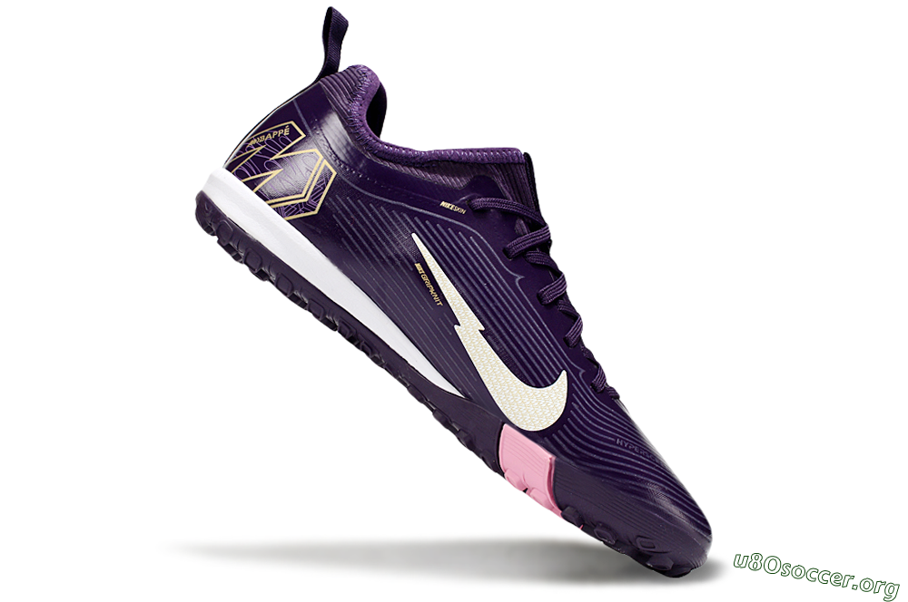 Nike Air Zoom Mercurial Vapor 16 Pro TF Football Shoes - Purple/White/Gold 5