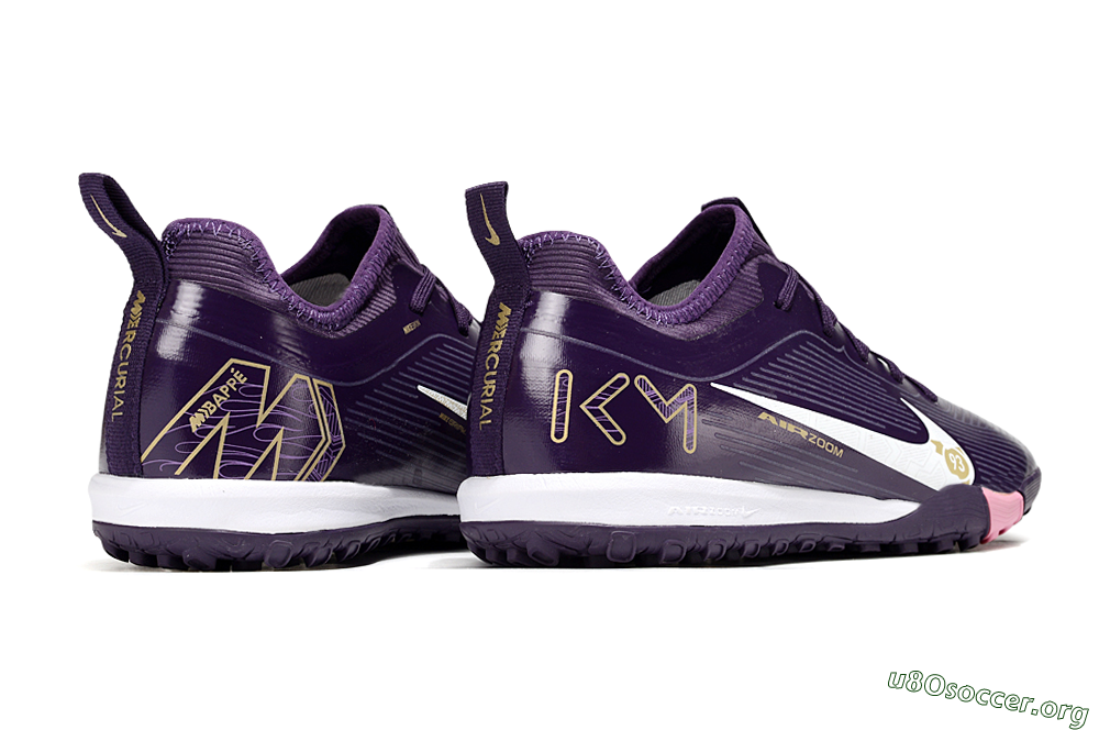 Nike Air Zoom Mercurial Vapor 16 Pro TF Football Shoes - Purple/White/Gold 7