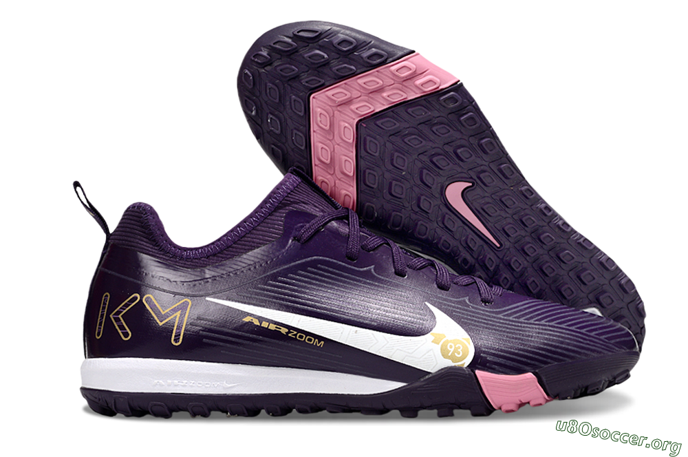 Nike Air Zoom Mercurial Vapor 16 Pro TF Football Shoes - Purple/White/Gold 2