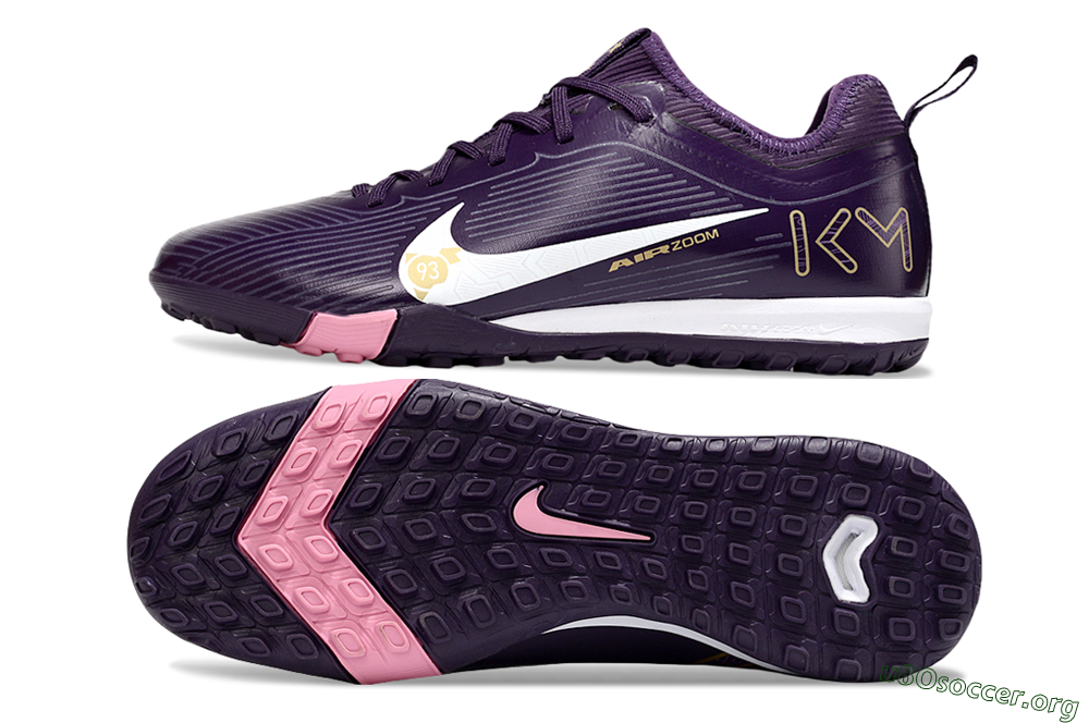 Nike Air Zoom Mercurial Vapor 16 Pro TF Football Shoes - Purple/White/Gold 1