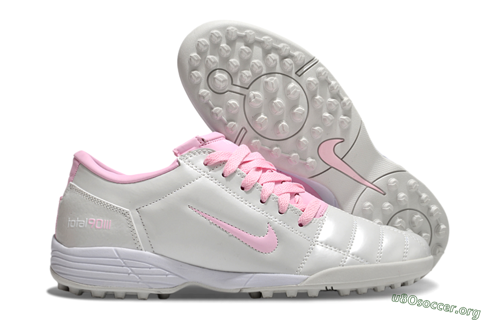 Nike Total 90 II TF Football Shoes - Beige/Pink/White 2