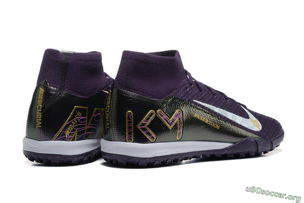 Nike Air Zoom Mercurial Superfly 10 Elite TF Football Shoes - Purple/White/Gold 9