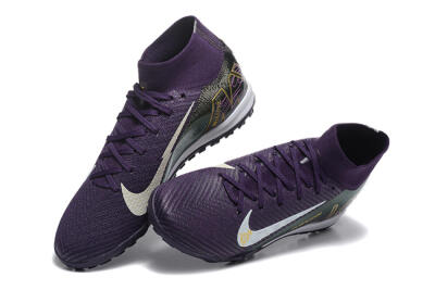Nike Air Zoom Mercurial Superfly 10 Elite TF Football Shoes - Purple/White/Gold