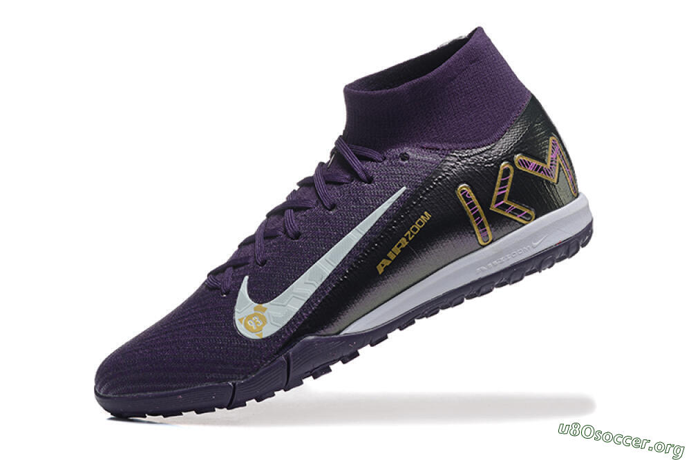 Nike Air Zoom Mercurial Superfly 10 Elite TF Football Shoes - Purple/White/Gold 8