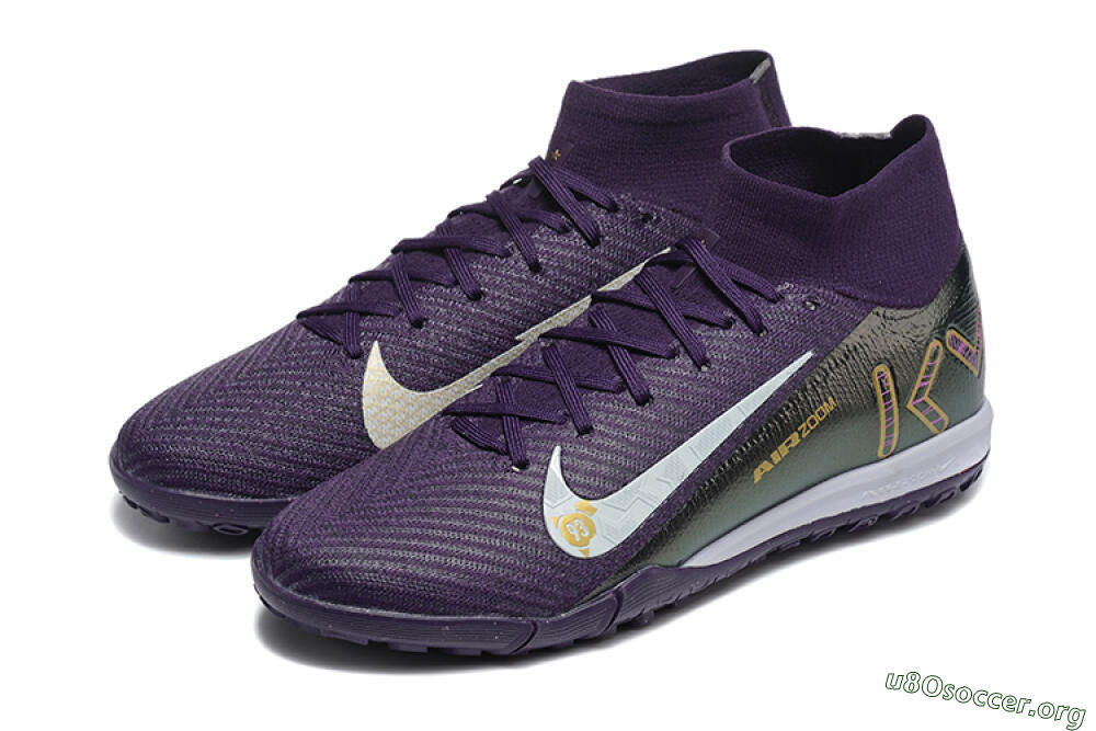 Nike Air Zoom Mercurial Superfly 10 Elite TF Football Shoes - Purple/White/Gold 5