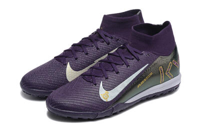 Nike Air Zoom Mercurial Superfly 10 Elite TF Football Shoes - Purple/White/Gold