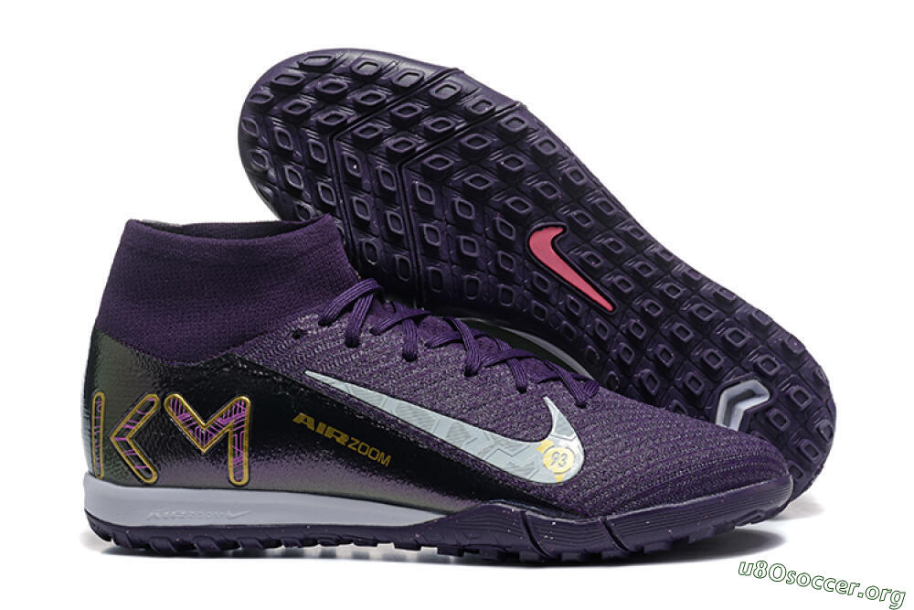 Nike Air Zoom Mercurial Superfly 10 Elite TF Football Shoes - Purple/White/Gold 2