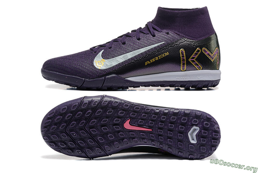 Nike Air Zoom Mercurial Superfly 10 Elite TF Football Shoes - Purple/White/Gold 1