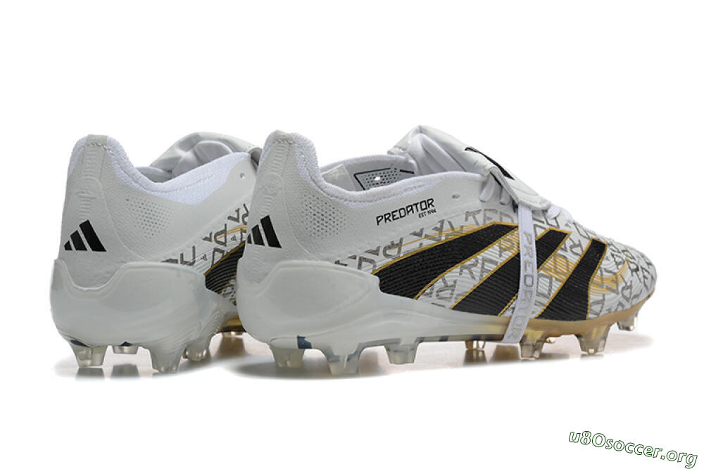 Adidas Predator 25 Elite Foldover Tongue FG Football Boots - Grey/Black/Gold 9