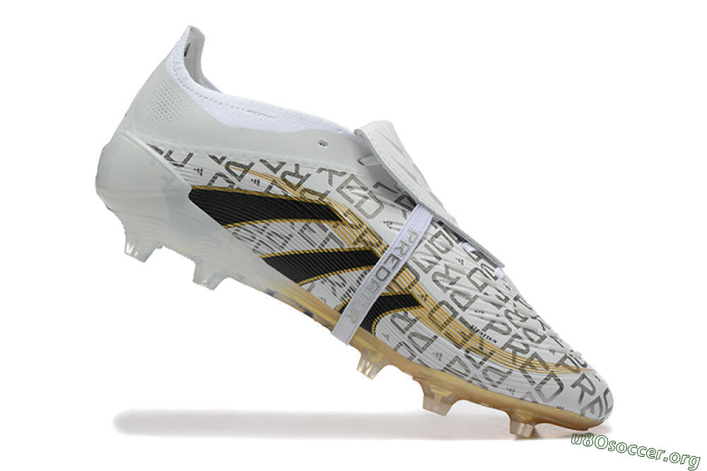 Adidas Predator 25 Elite Foldover Tongue FG Football Boots - Grey/Black/Gold 7