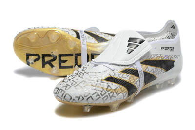 Adidas Predator 25 Elite Foldover Tongue FG Football Boots - Grey/Black/Gold