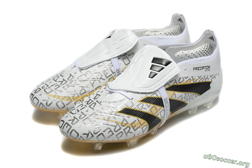 Adidas Predator 25 Elite Foldover Tongue FG Football Boots - Grey/Black/Gold 5