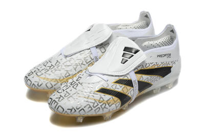Adidas Predator 25 Elite Foldover Tongue FG Football Boots - Grey/Black/Gold