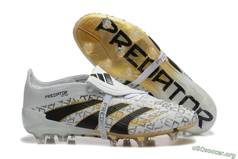 Adidas Predator 25 Elite Foldover Tongue FG Football Boots - Grey/Black/Gold 2