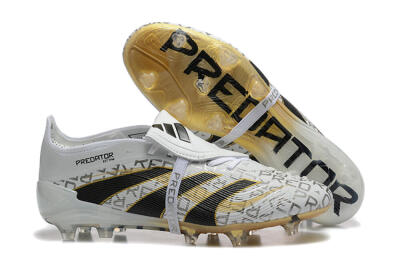 Adidas Predator 25 Elite Foldover Tongue FG Football Boots - Grey/Black/Gold