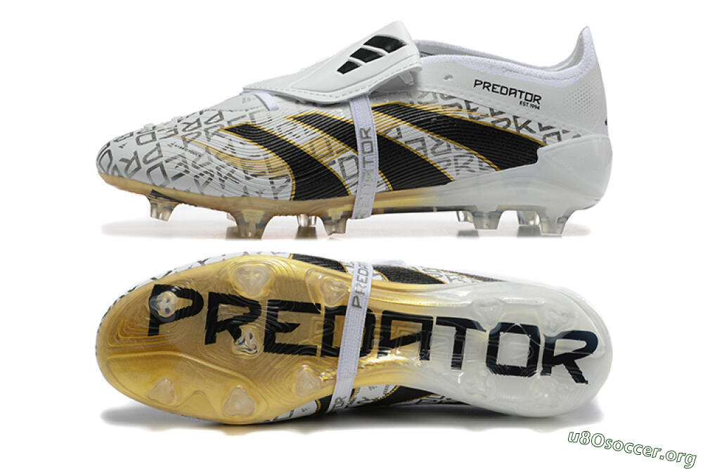 Adidas Predator 25 Elite Foldover Tongue FG Football Boots - Grey/Black/Gold 1