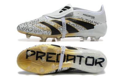 Adidas Predator 25 Elite Foldover Tongue FG Football Boots - Grey/Black/Gold