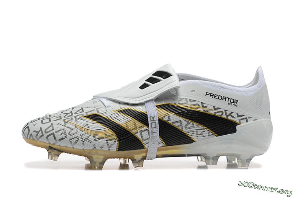 Adidas Predator 25 Elite Foldover Tongue FG Football Boots - Grey/Black/Gold 3