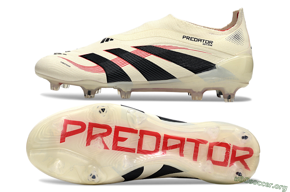 Adidas Predator Elite 25 Laceless FG Football Boots - Beige/Black/Red 1