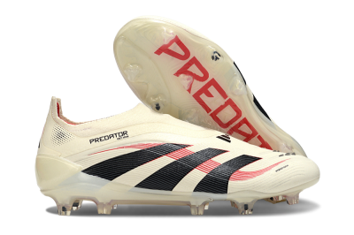 Adidas Predator Elite 25 Laceless FG Football Boots - Beige/Black/Red