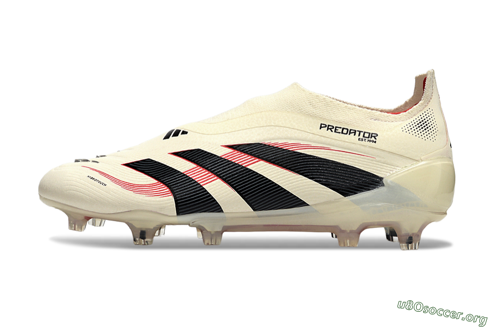 Adidas Predator Elite 25 Laceless FG Football Boots - Beige/Black/Red 3