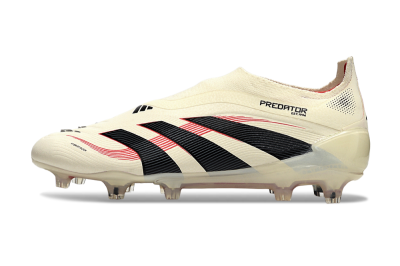 Adidas Predator Elite 25 Laceless FG Football Boots - Beige/Black/Red