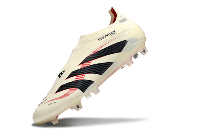 Adidas Predator Elite 25 Laceless FG Football Boots - Beige/Black/Red