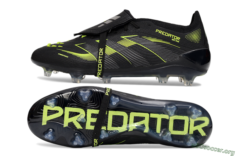 Adidas Predator 25 Elite Foldover Tongue FG Football Boots - Black/Yellow 1