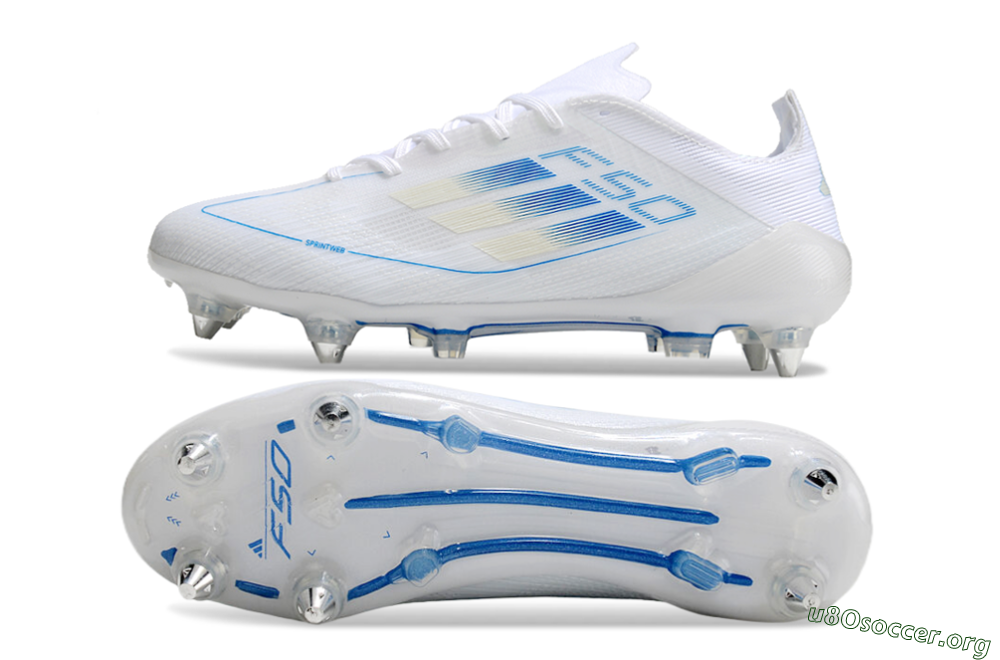 Adidas F50 Elite SG Football Boots - White/Blue 1