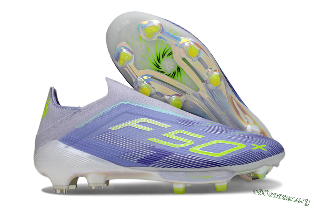 Adidas F50+ Elite Lightstrike Pro Laceless FG Football Boots - Blue/Yellow 2