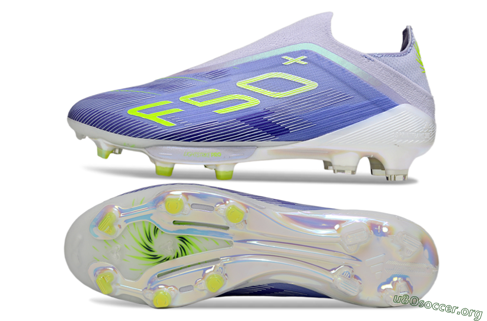 Adidas F50+ Elite Lightstrike Pro Laceless FG Football Boots - Blue/Yellow 1