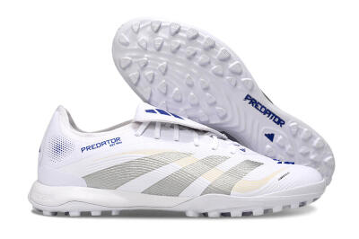 Adidas Predator Elite Foldover Tongue TF Football Shoes - White/Silver/Blue