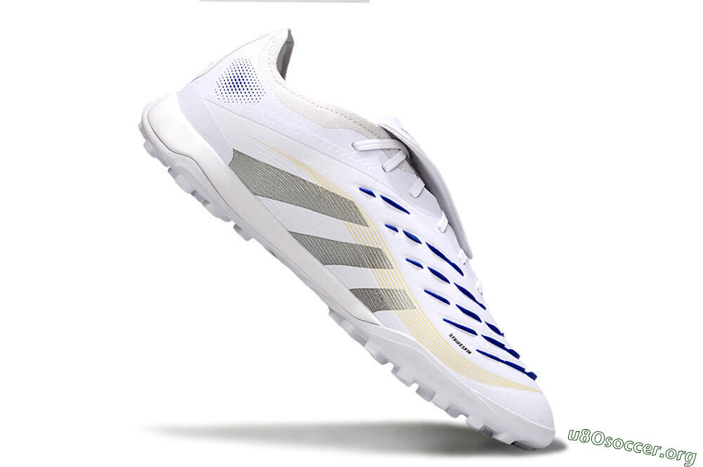 Adidas Predator Elite Foldover Tongue TF Football Shoes - White/Silver/Blue 4