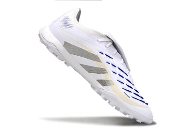 Adidas Predator Elite Foldover Tongue TF Football Shoes - White/Silver/Blue