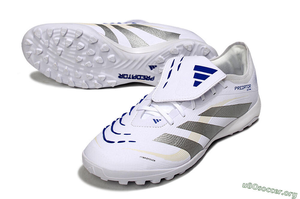 Adidas Predator Elite Foldover Tongue TF Football Shoes - White/Silver/Blue 0