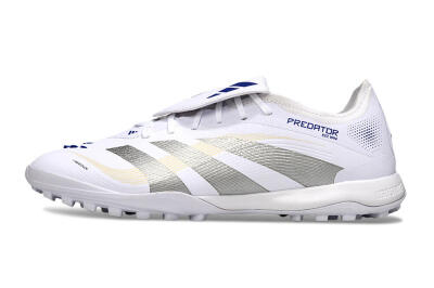 Adidas Predator Elite Foldover Tongue TF Football Shoes - White/Silver/Blue