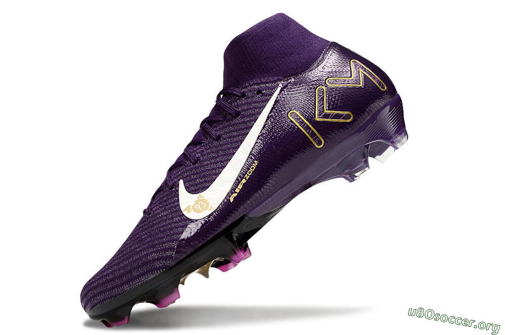 Nike Air Zoom Mercurial Superfly 10 Elite FG Football Boots - Purple/White/Gold 5