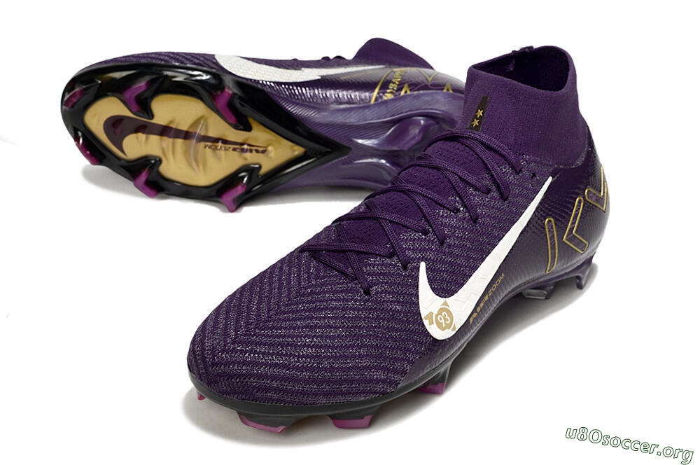 Nike Air Zoom Mercurial Superfly 10 Elite FG Football Boots - Purple/White/Gold 0