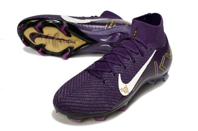 Nike Air Zoom Mercurial Superfly 10 Elite FG Football Boots - Purple/White/Gold
