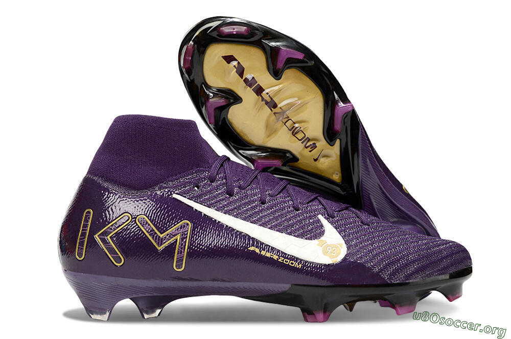 Nike Air Zoom Mercurial Superfly 10 Elite FG Football Boots - Purple/White/Gold 2