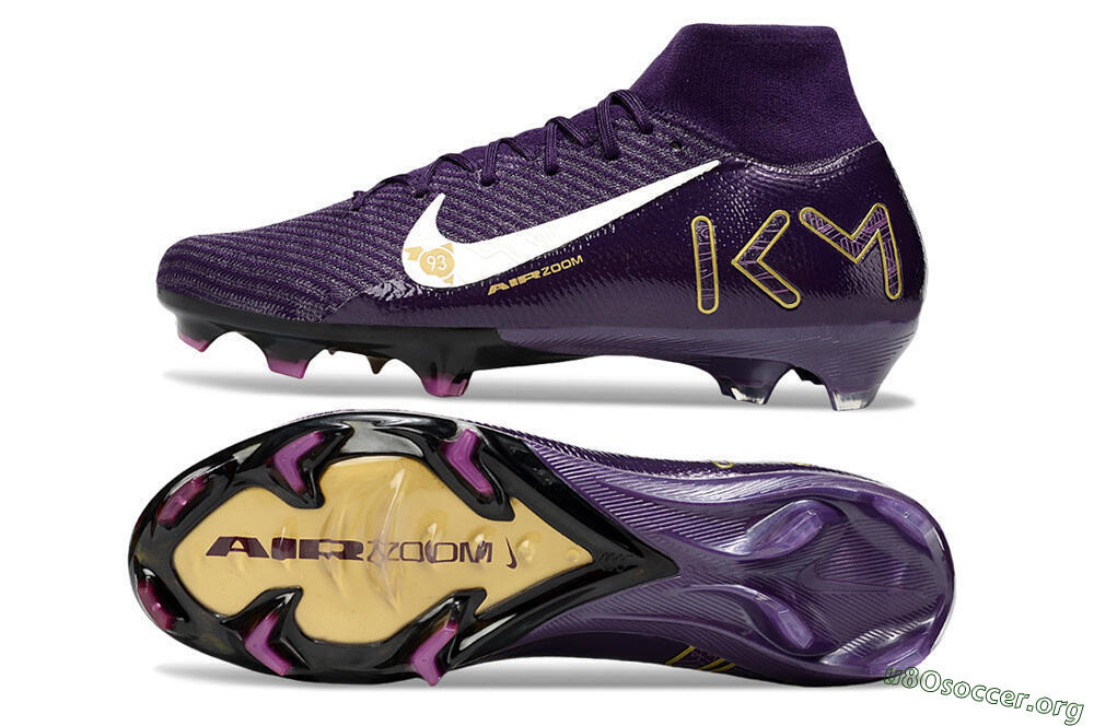Nike Air Zoom Mercurial Superfly 10 Elite FG Football Boots - Purple/White/Gold 1