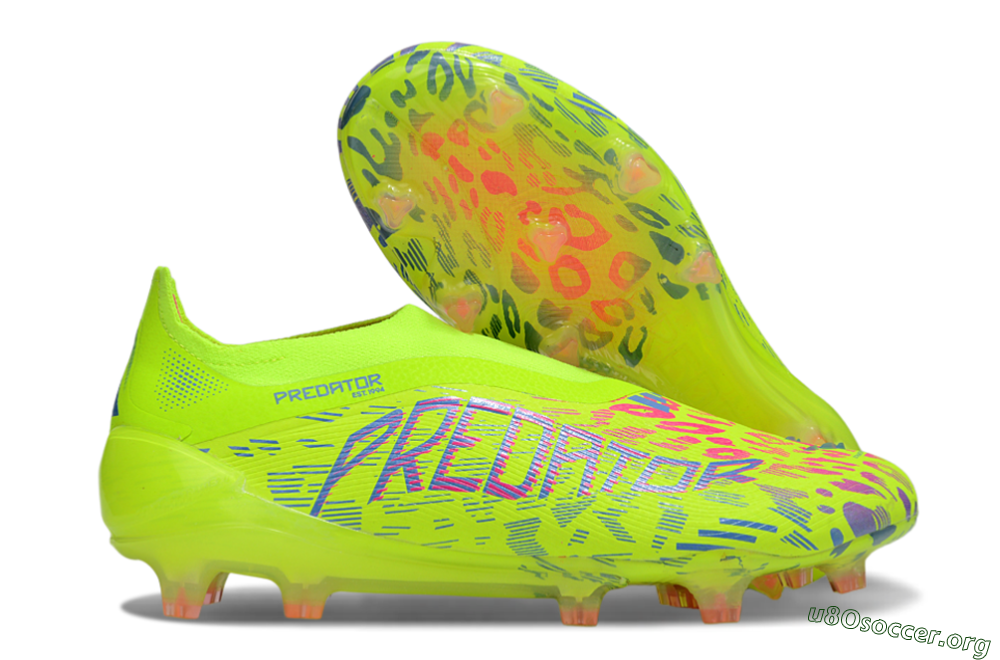 Adidas Predator 25 Elite Laceless FG Football Boots - Yellow/Pink/White 2