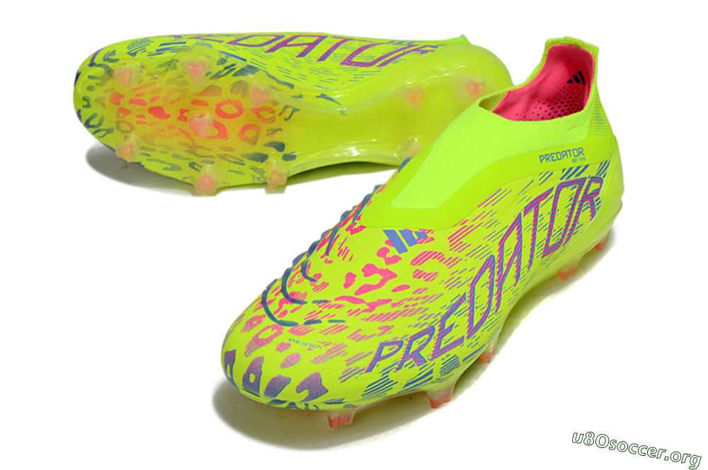 Adidas Predator 25 Elite Laceless FG Football Boots - Yellow/Pink/White 0